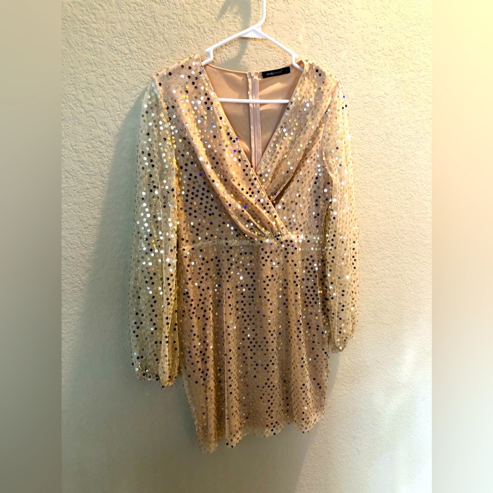 SHEIN gold sequin dress